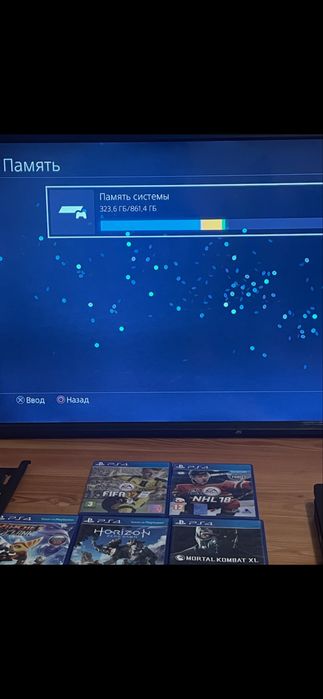 PS4 Slim 1TB + телевізор JTC +3 джойстики + 5 ігор