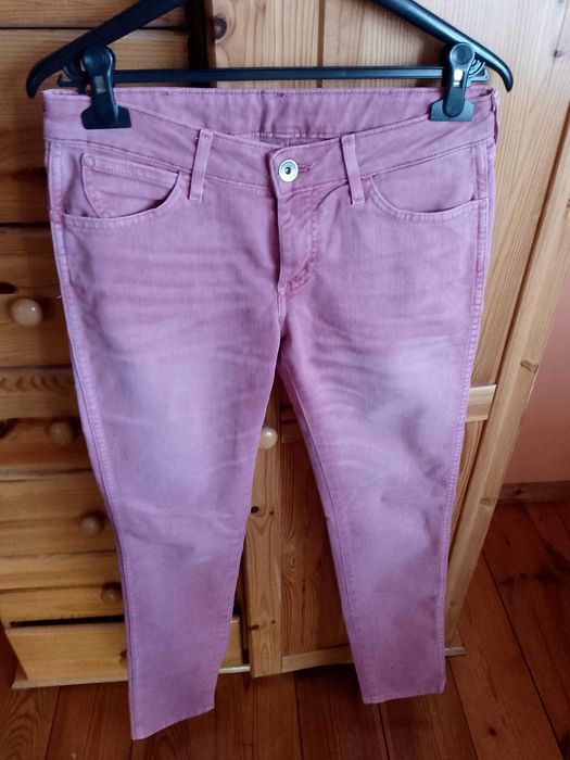 Różowe spodnie rurki jeans w29 l32