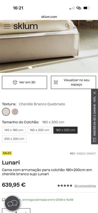 Cama com colchao com menos de 1 mes de uso