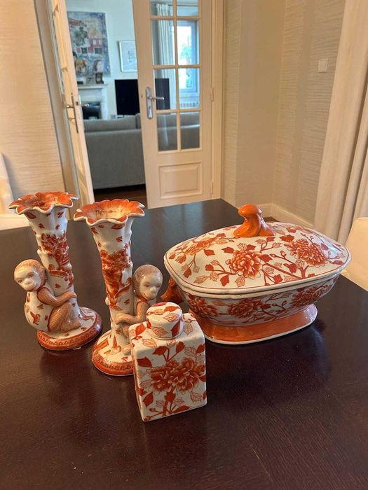 Conjunto Companhia das Indias - Loiça Laranja e Branca