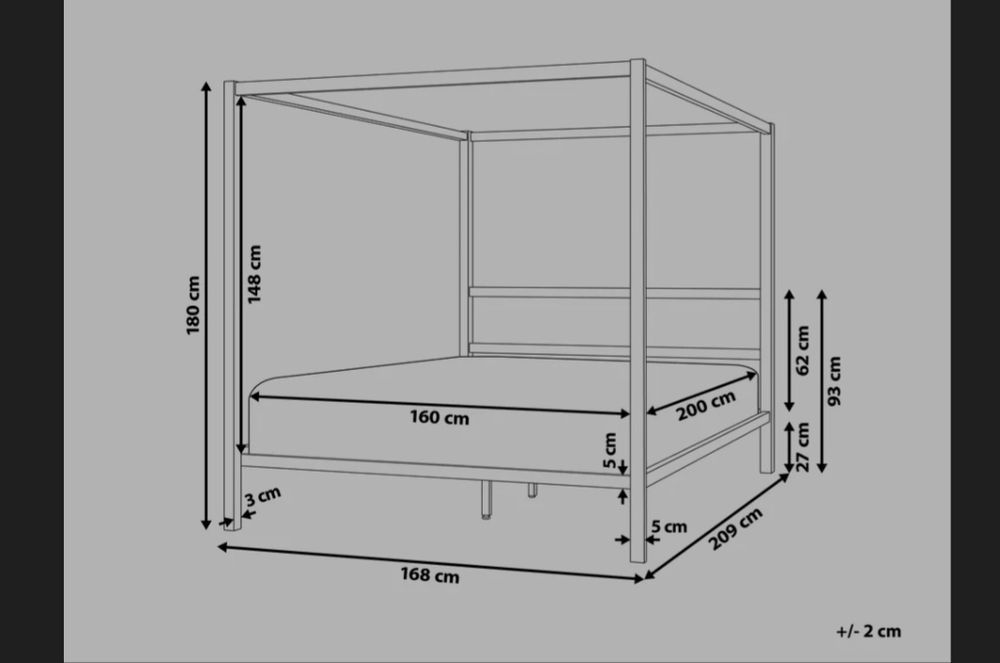 Vendo cama em ferro branca 160x200 com dossel , com colchão novo incluído