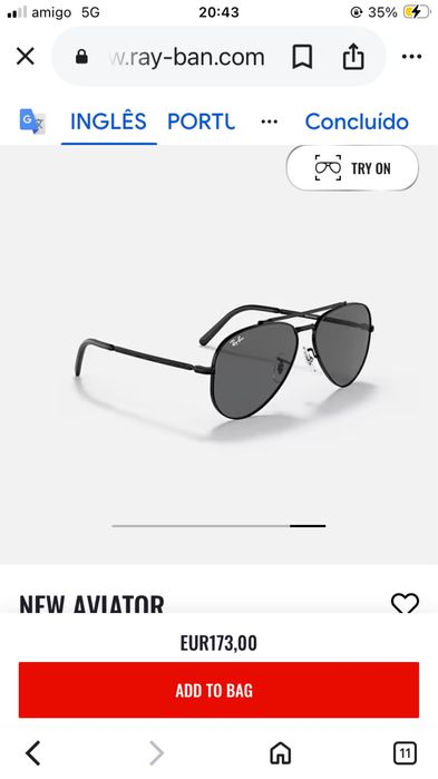 Oculos de sol rayban aviator