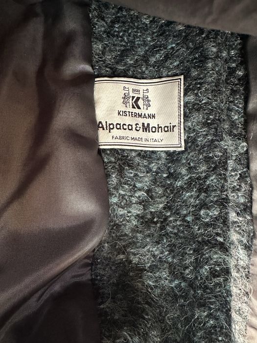 Piękny niebieski długi płaszcz (alpaka) rozm.L