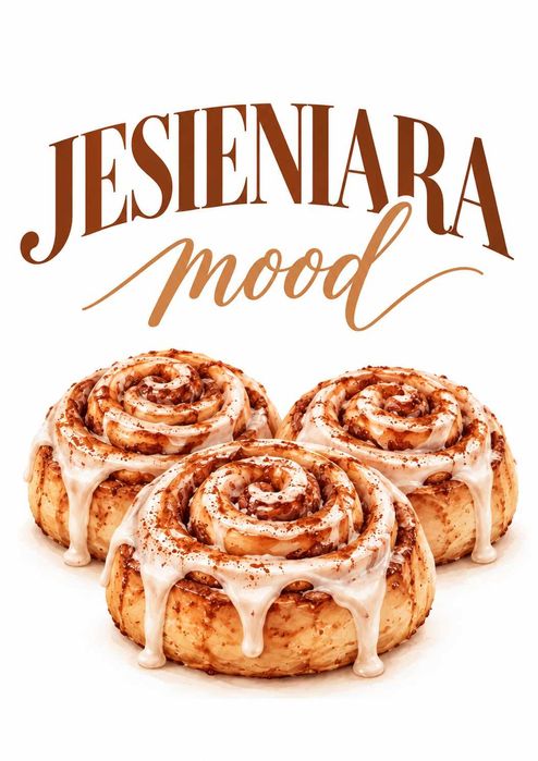Jesieniara mood, cynamonki plakat, ramka, jesień
