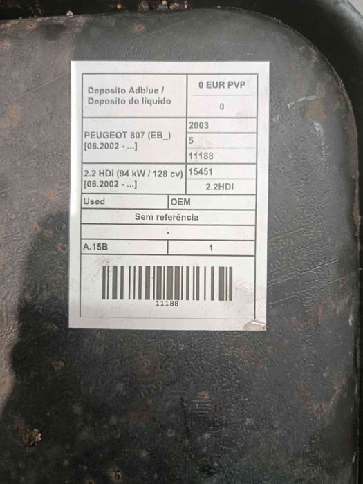 Depósito AdBlue PEUGEOT 807 (EB)