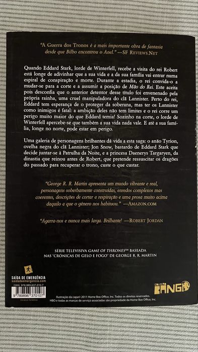 Livro Guerra dos Tronos de George Martin em bom estado.