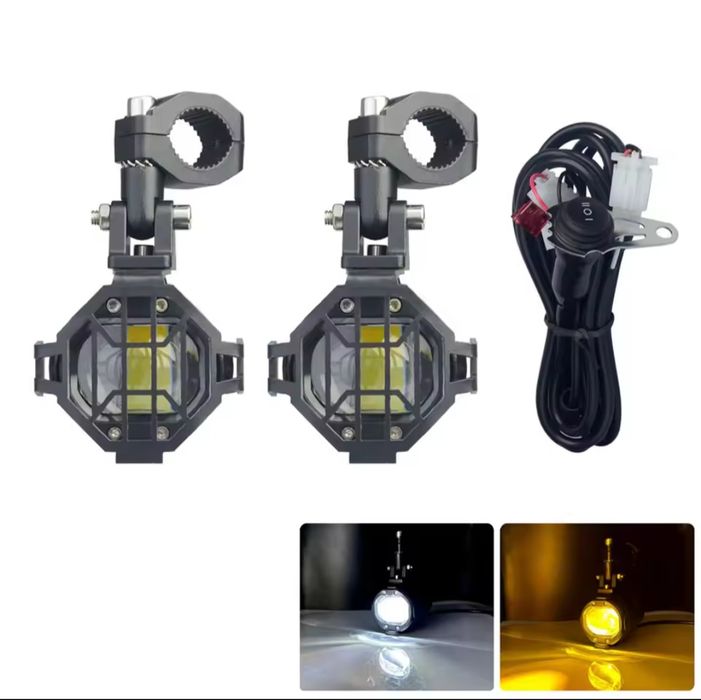 Дополнительные led мото фары противотуманки на BMW Honda Triumph Suzuk