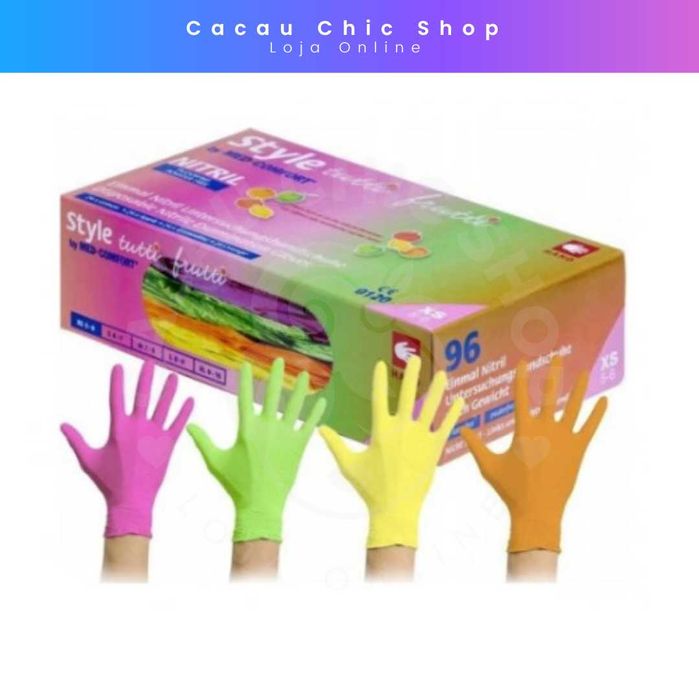 Luvas Coloridas Nitrilo 96und S, M