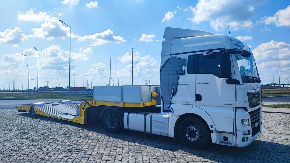 Wynajem lawety, niskopodwozie do ciągników, certyfikat VDI 2700 8.2