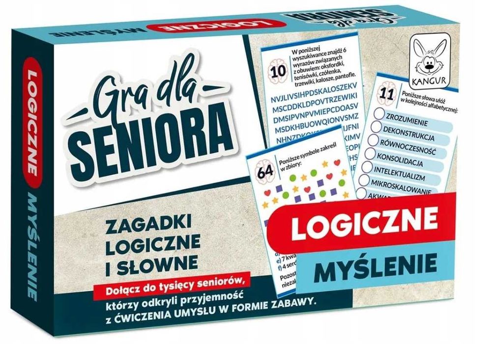KANGUR gra dla SENIORA LOGICZNE MYŚLENIE zagadki logiczne i słowa