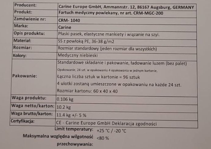 Fartuch medyczny