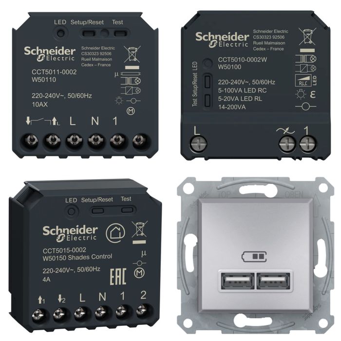 Schneider Eletric - Tomada USB / Controlo Estore / Regulador de Luz
