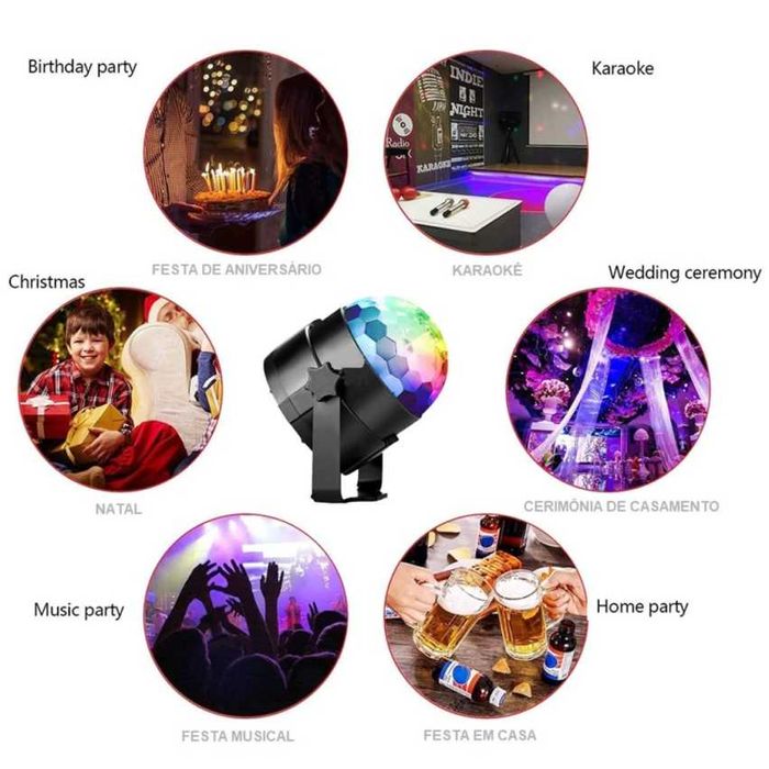 Luz Led com Sensor de Som e Comando