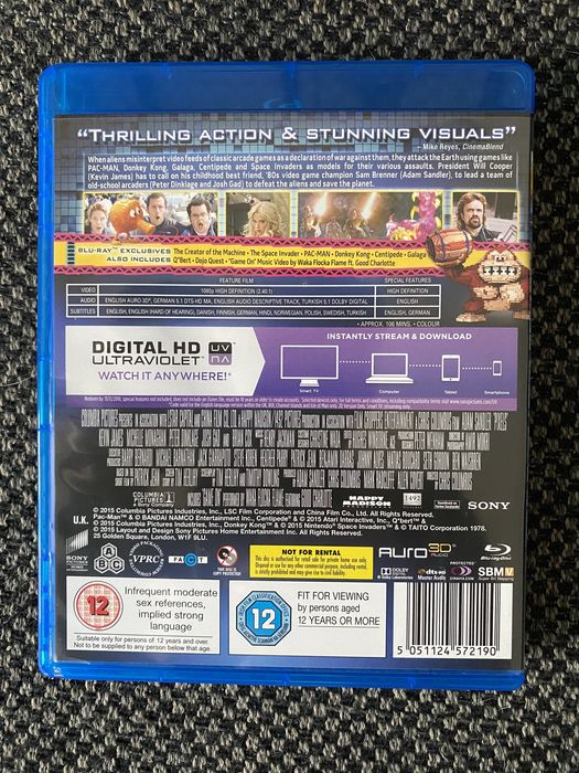 Filme Blu-Ray Pixels (sem legendas em português)