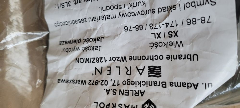 Ubrane ochronne goratex wojskowe XS/XL