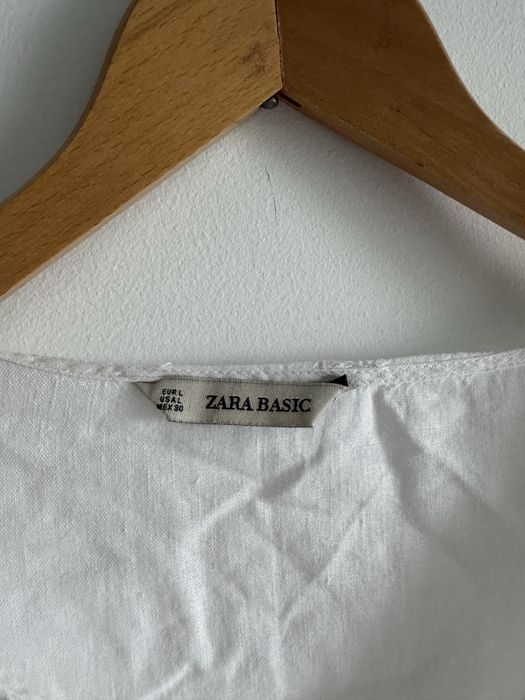 Biała lniana bluzka Zara 100% len