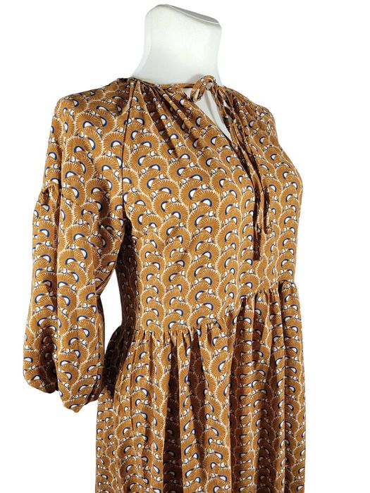 Nowa sukienka 42,XL ciemno miodowa wzór BonPrix Bodyflirt BPC