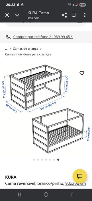 Cama beliche kura ikea