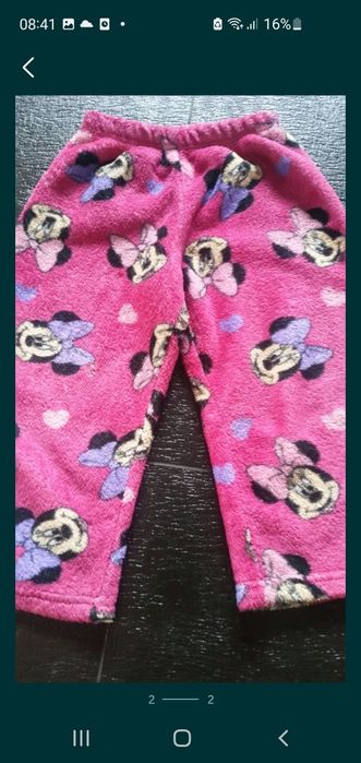 Różowe spodnie 104 H&M disney myszka minnie