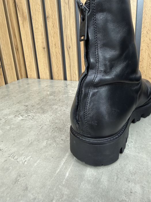 COS Black Leather Zip Ankle Boots чоловічі черевики Оригінал