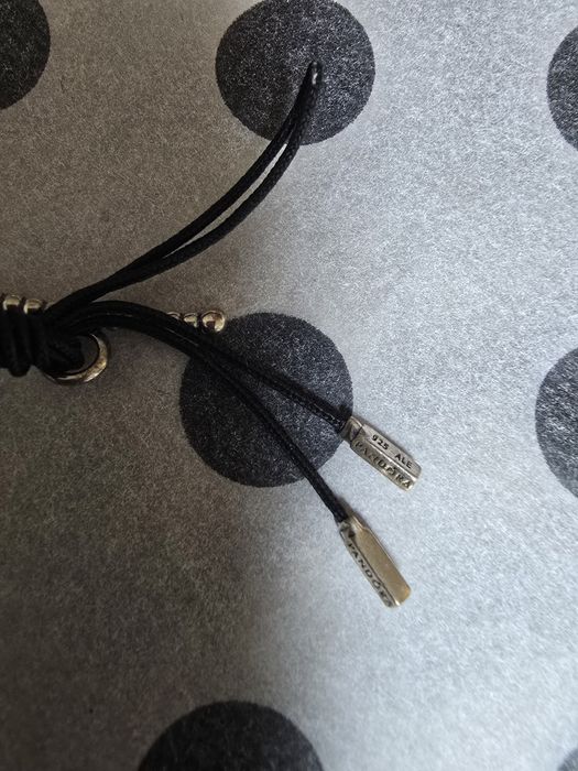 Pulseira original Pandora prata e  fio preto