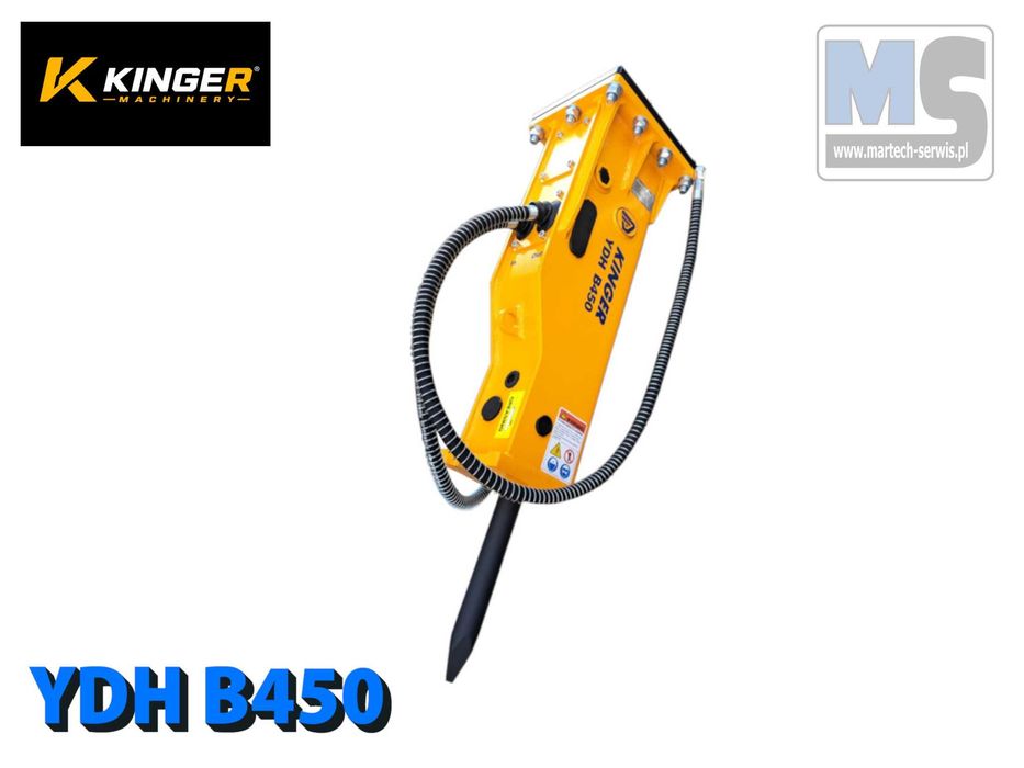 Młot hydrauliczny wyburzeniowy KINGER HB450 170kg do koparki GW 2 lata