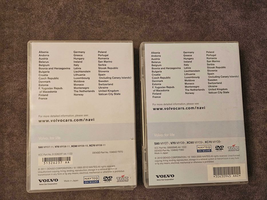 Płyty dvd Volvo RTI  navigacja cała europa