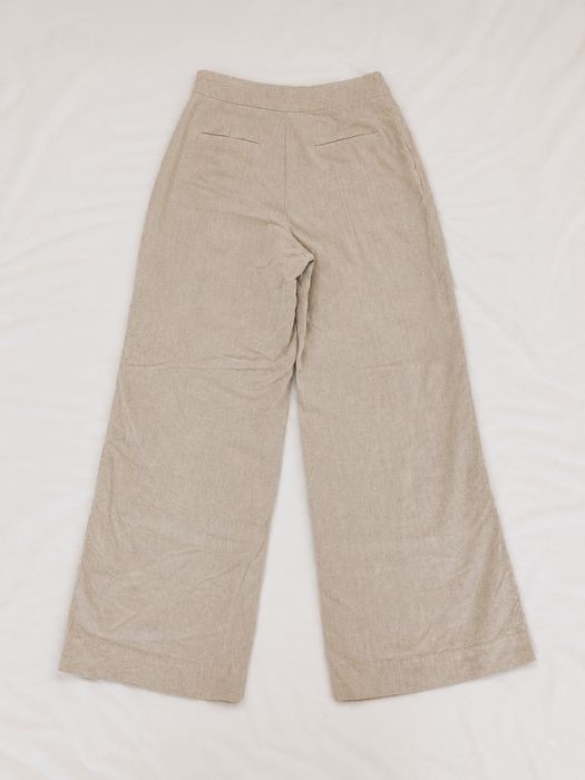 ZARA Calças / Pants Wide Leg Linen Blend Bege Beige – Size/Tamanho S