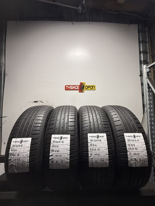 Opony letnie Nexen 185/60R15 N'Blue HD komplet 4szt używane #L1403