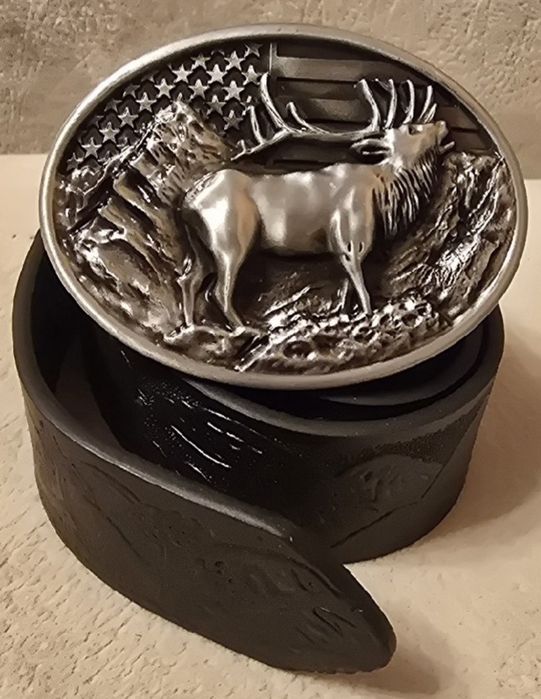 Pasek skórzany myśliwski dla Leśnika DIANY Myśliwego. Nowy. 120cm.