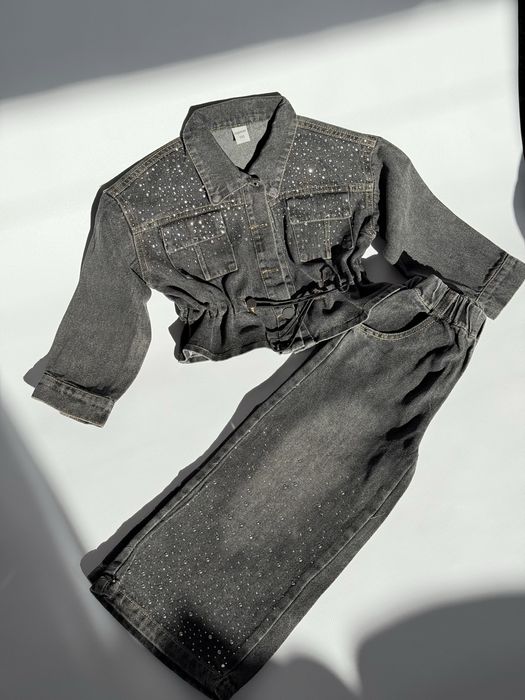 Костюм джиновий з стразами