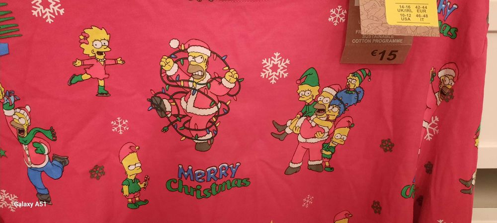 The Simpsons Primark Bluzka Blouse Piżama Pajamas Christmas