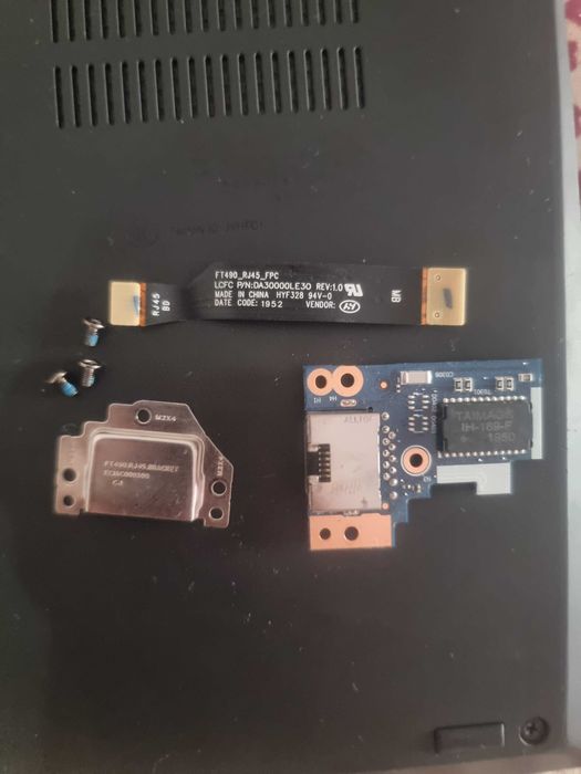 Porta Ethernet RJ45 Lenovo T495 c/ Cabo e Parafusos Para Thinkpad t495