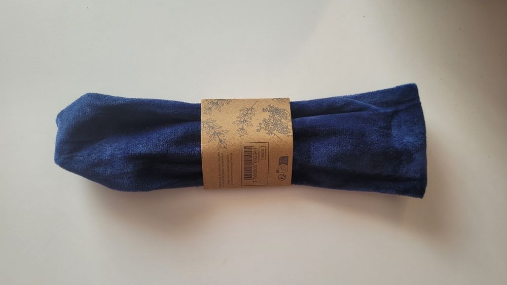 Opaska do włosów na gumce turban granatowy kobaltowy