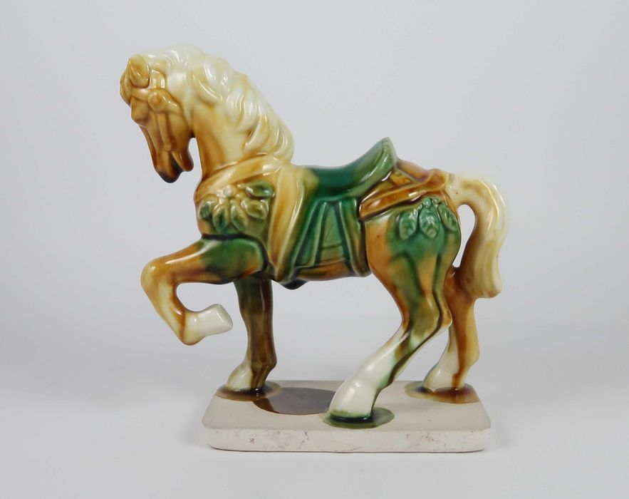 Conjunto cavalo + tri-color dragon vase + suporte tamarindo