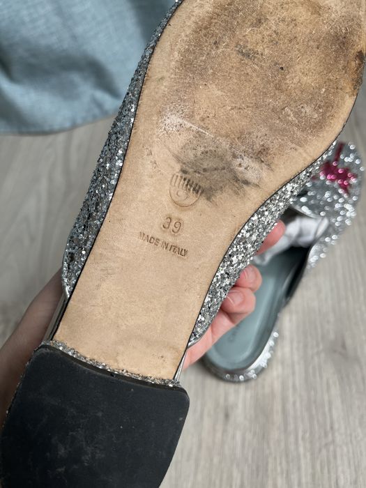 Buty wsuwane Chiara Ferragni 38-39 klapki loafersy baleriny espadryle cekiny