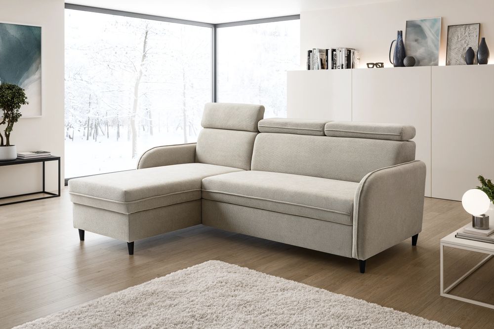 Narożnik BOHO 220x165 - funkcja spania, pojemnik, ruchome zagłówki