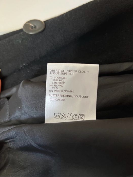 Długi czarny płaszcz wełna kaszmir oversize