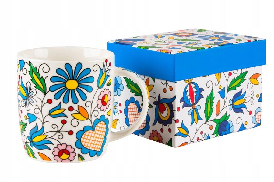 Kubek 360 ml Folk Folklor Kwiaty Kaszuby Kaszubski