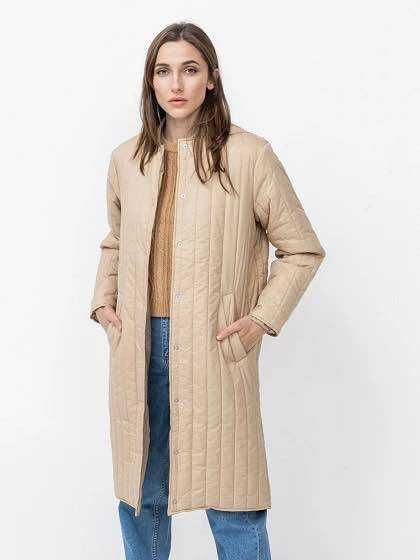 Бежева куртка стьобане пальто Vero Moda