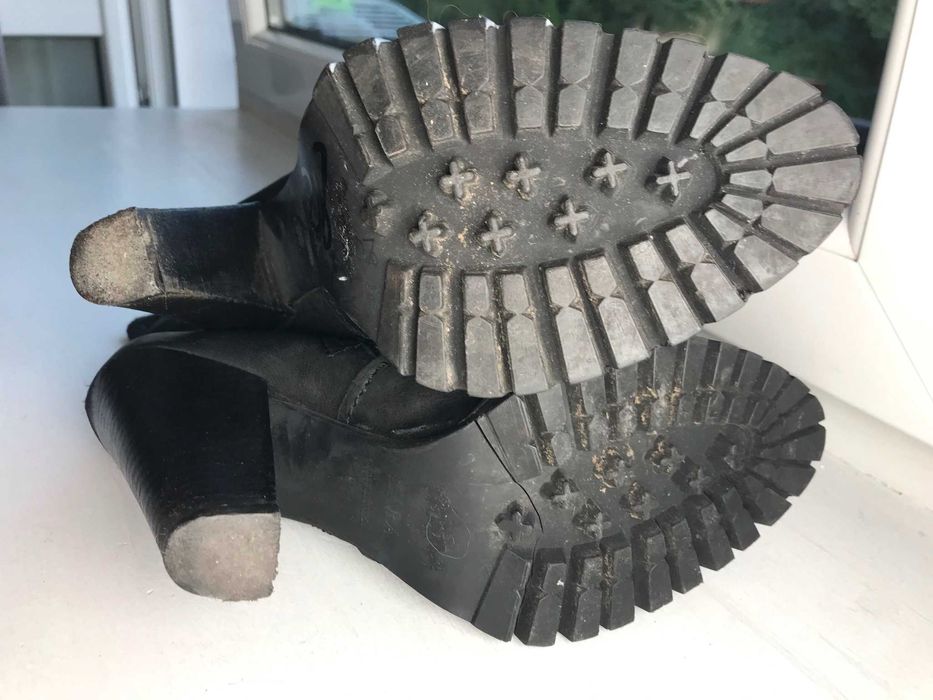 Czarne skórzane botki Zara 38 skóra naturalna 23,8 cm