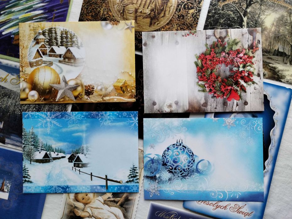 Kartki świąteczne Boże Narodzenie i Nowy Rok - zestaw