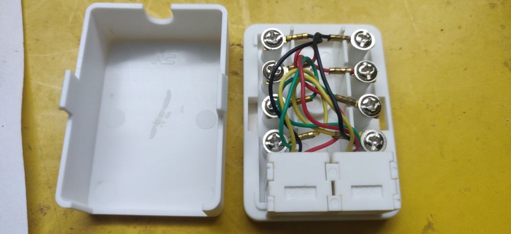 Gniazdo gniazdko telefoniczne RJ11 podwójne telefon domofon domofonowe