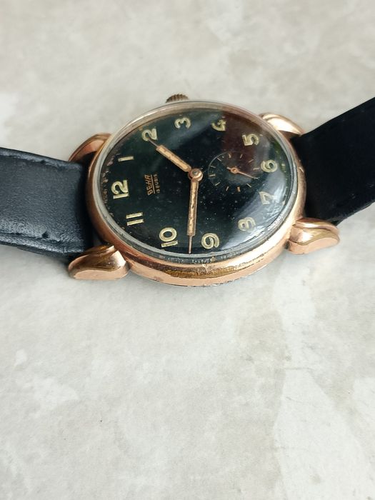 Zegarek męski Beha 15 jewels Krab złocony