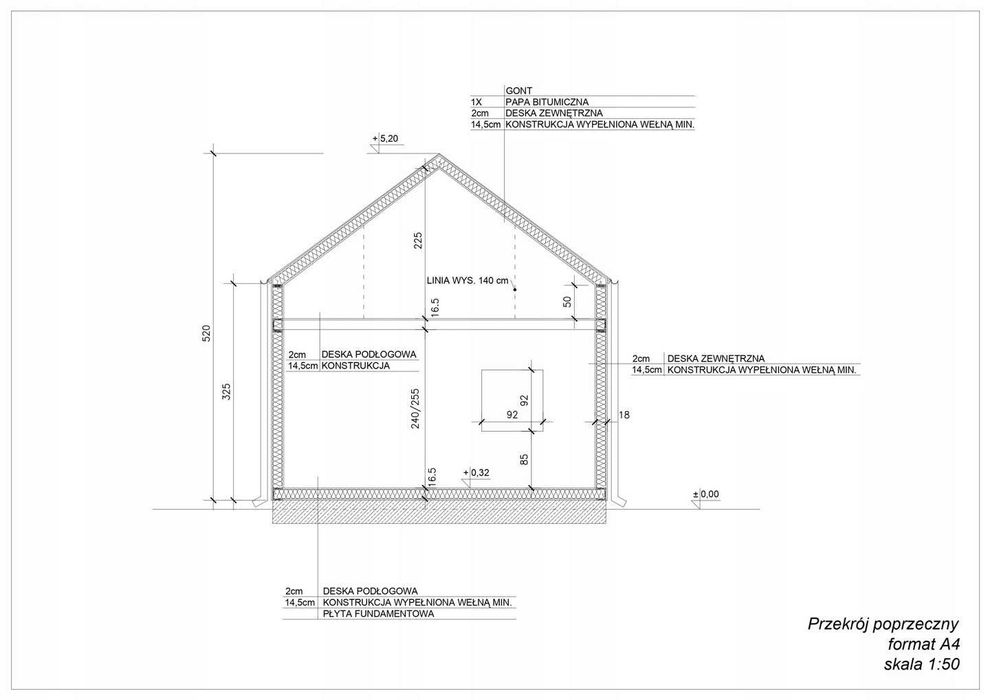 Drewniany domek całoroczny letniskowy 5m/8m 28mm-15mm