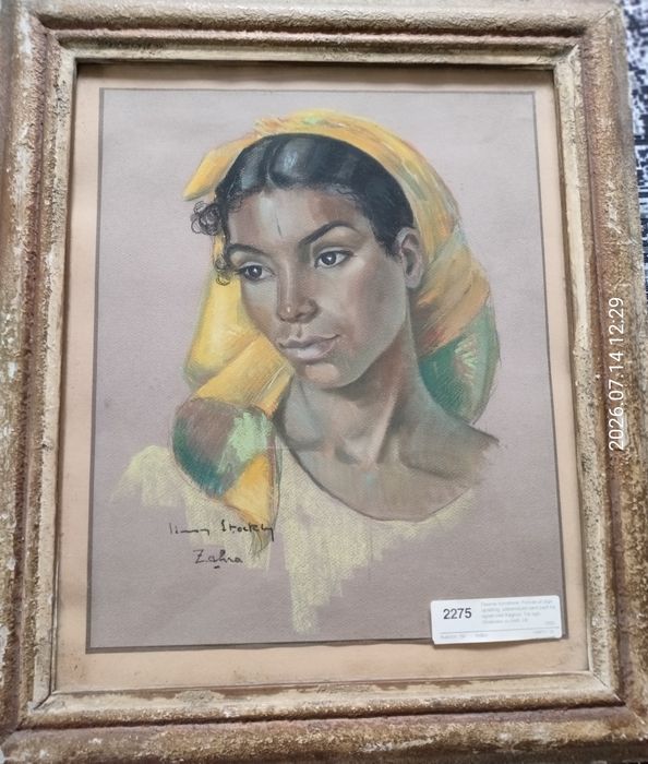 Obraz Pastel „Zahra” - Simon Stockly (École de Paris), 1940 r. Algieria