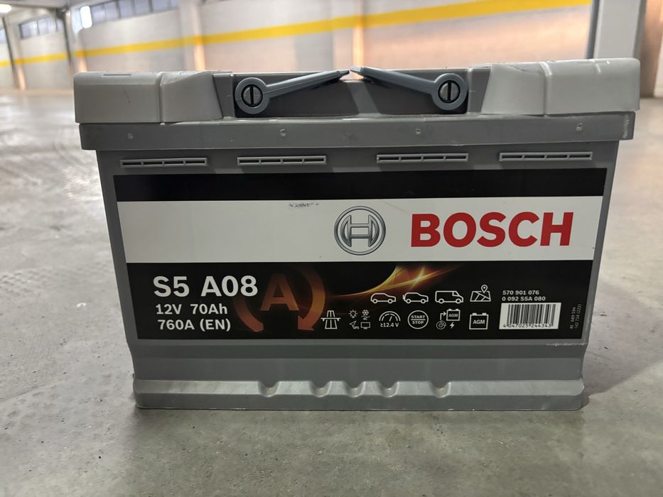 Bateria Automóvel Bosch S5 A08 AGM 70Ah / 760A (12V) — NUNCA USADA / NOVA