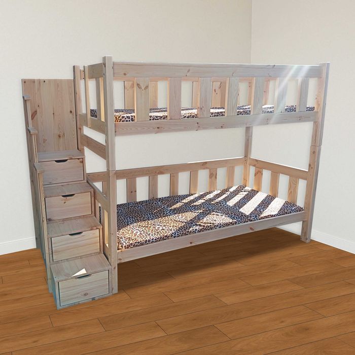 Potężne łóżko piętrowe ze schodami-grube nogi.Nowe Producent.Wysyłka