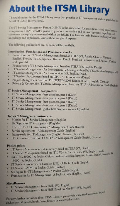 IT Service Management based on ITIL V3 - A Pocket Guide64752191190529123