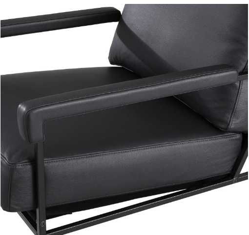 Cadeira Ihreborn Seventy, NOVA em pele preta e estrutura em metal